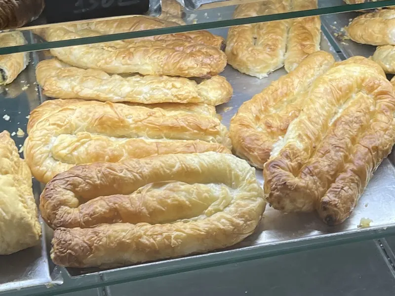 Spiral byrek on a tray