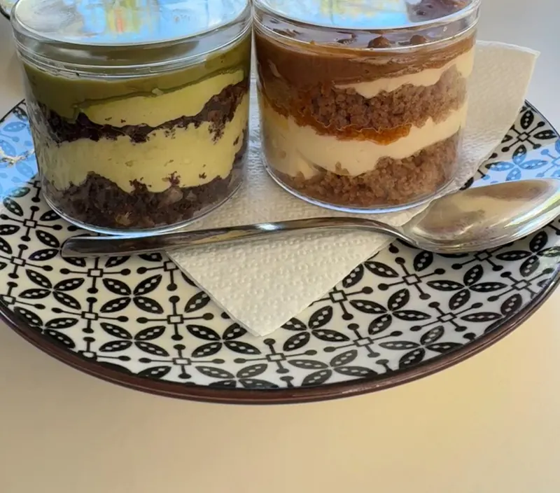 Pistachio and lotus dessert cups